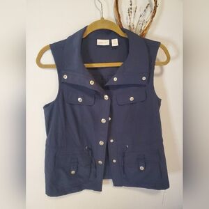 Chicos Sleeveless Vest with Silver Buttons